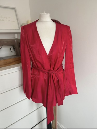 Bnwt zara pink belted satin - pink,