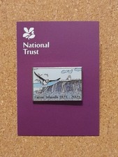 National Trust FARNE ISLES LTD ED Puffin Scene  Charity Pin Badge RSPB Interest