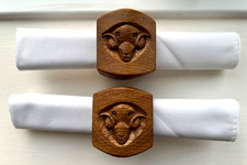 ROBERT 'MOUSEMAN' THOMPSON APPRENTICE TERRY 'RAMMAN' HARRINGTON OAK NAPKIN RINGS