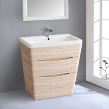 800mm Bathroom Vanity Unit Basin Sink Floor Standing Cabinet Furniture Light Oak