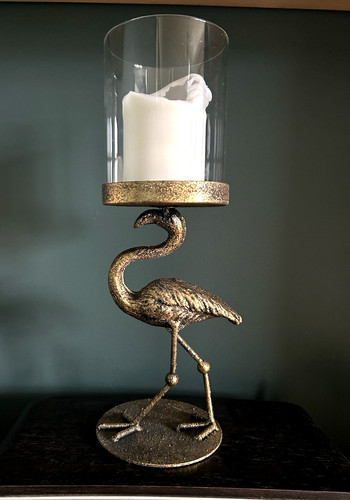 Gold flamingo candle - flamingo,