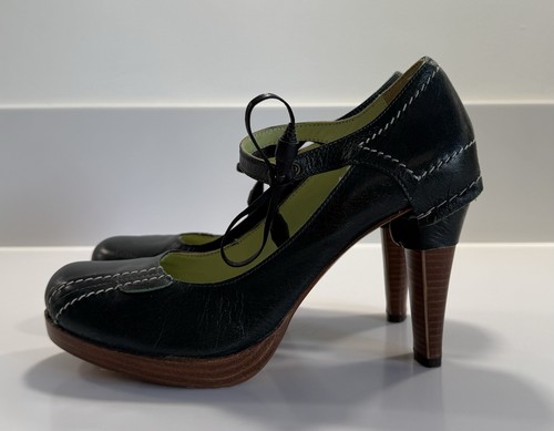 Dark green mary jane platforms - mary,