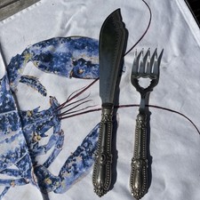 Vintage Serving flat fish server and fork