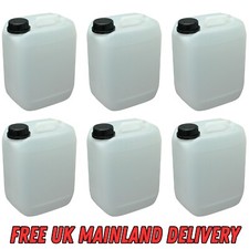6 x 5 Litre Natural HDPE Stackable Jerry Can Drum Container 245g  51mm Caps NEW