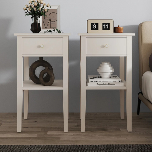Pair one drawer bedside - one,