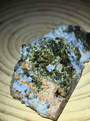 Dark green epidote crystals - dark,