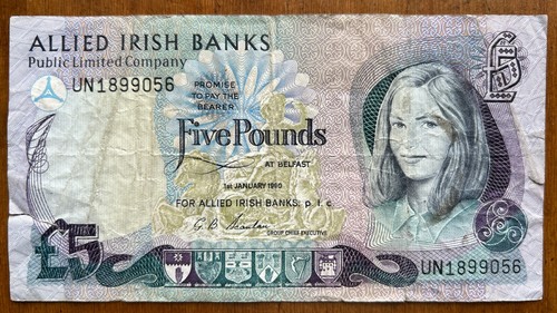 Allied irish banks five - allied, £5