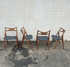 4x Original Hans Wegner Sawbuck Chair CH29 Carl Hansen Danish 1950 Vintage Chair