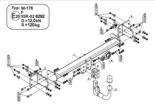 Detachable swan neck tow - swan, bar