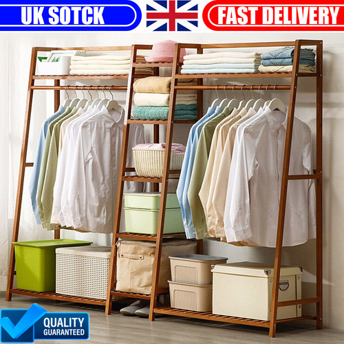 Large wooden clothes rail rack - large,