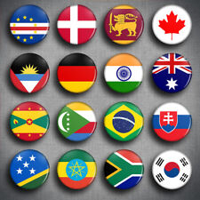 WORLD FLAGS PIN BADGES 1 inch / 25mm - Pins Buttons Countries Nations