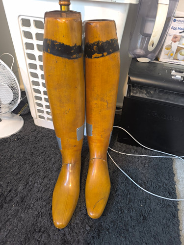 Vintage wooden riding boot - vintage,