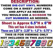 Fluorescent Pink W/Wht #2's  Racing Numbers Vinyl Decal Sheet 1/10-1/12 slash