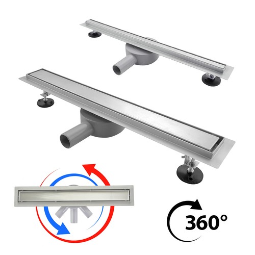 Stainless steel linear shower - steel,