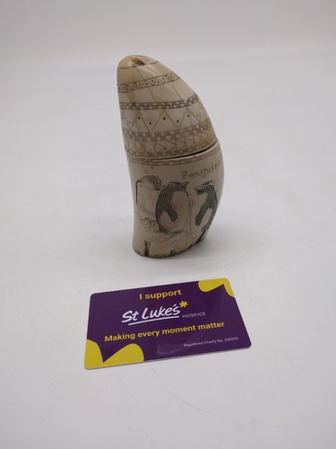 Vintage faux scrimshaw - faux, whale