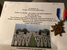 WW1 14-15 Star Medal KIA