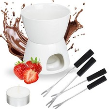 Chocolate Cheese Fondue Pot Set,Complete Cheese Fondue Sets w/Fondue Pot Candle