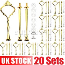 20 Sets 3-Tier Cake Plate Cupcake Stand Racks Fittings Handle Rod Wedding Party