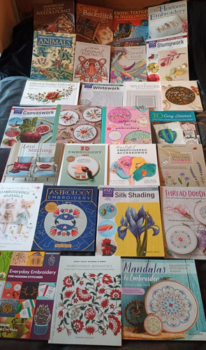 Various embroidery books - various, to