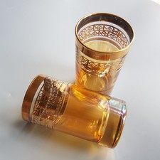 Moroccan Tea Glasses gold rim