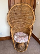 Vintage wicker peacock