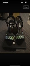 Dune Misti hologram metallic sandals size 8