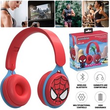 Kids Wireless Bluetooth Headphones Headset Earphone Spider Man Super Hero Gift~