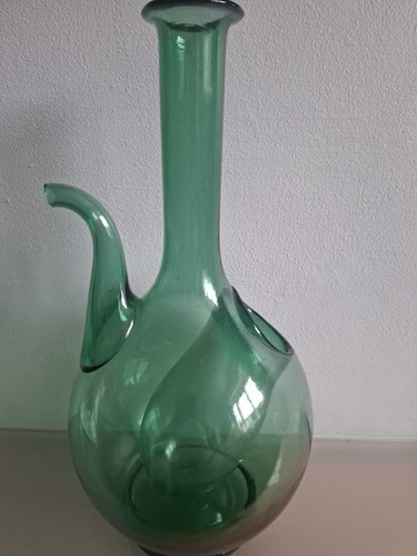 Vintage handblown green glass - handblown,