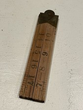 Vintage carpenters boxwood brass 8 square line 4 fold 24" rule ruler Rabone