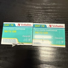 2x Verbatim DAT72 4mm Data Cartridge 36/72GB Tape Backup Media 94923 NEW