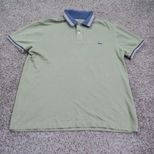 Harmont & Blaine Polo Shirt Mens Large Sage Green Regular Fit Contrast Collar