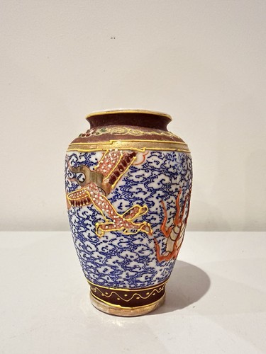 Vintage japanese moriage vase - moriage,