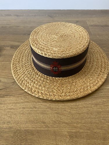 Straw boater hat vintage look - straw,
