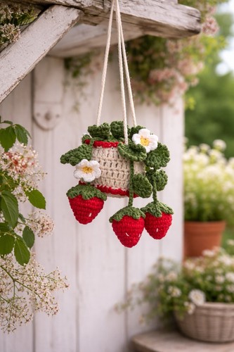 Handmade crochet strawberry - handmade,