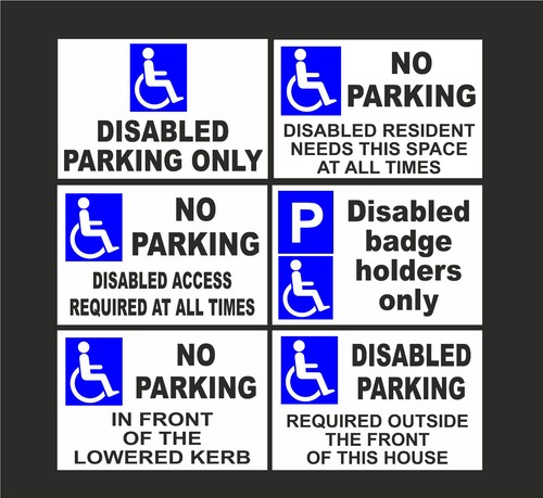 Disabled signs stickers no - disabled,