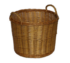 Brown Wicker Hamper Log Basket Fireplace Cottage Logs Kindling Basket 4 Sizes
