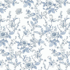 Vintage Blue Floral Peel and Stick Wallpaper for Bedroom Decoration