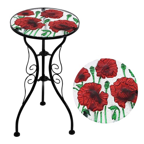 Mosaic table poppies design - table,