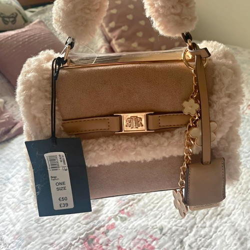 River island beige faux fur - beige,