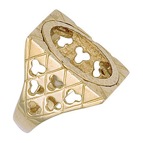 Yellow gold square top - gold, (half)
