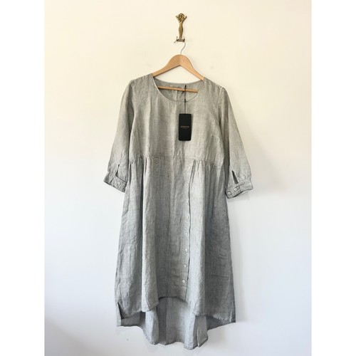 Grizas beige linen midi smock - beige,
