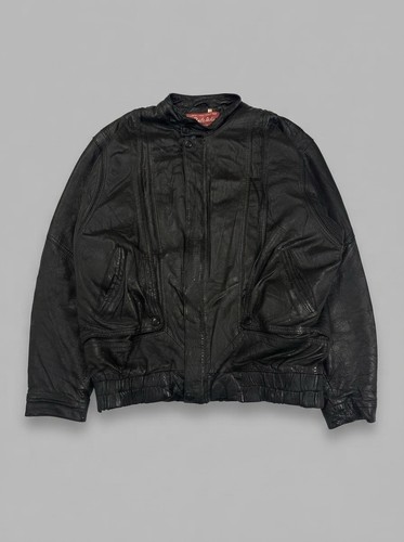 Vintage 90s black real leather - 90s,