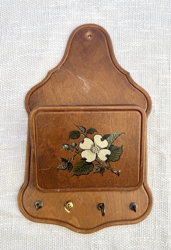 Vintage wooden wall key - wooden,