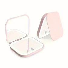 LED Travel Makeup Mirror Magnifying Rechargeable Compact Light Mirror