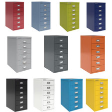 Bisley Steel Office Home Filing Cabinet 6 Metal Drawers A4 Size Various Colours