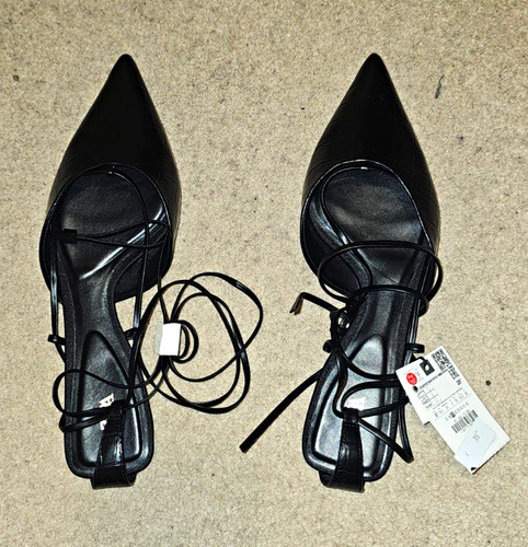 Zara black leather - zara, pointed