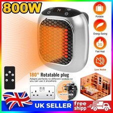 800W Electric Space Heater Low Energy Ceramic Fast Heating Fan Portable Remote