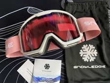 Snowledge Ski Goggles Cylindrical Snowboard Anti-Fog Rose Pink White Men Women