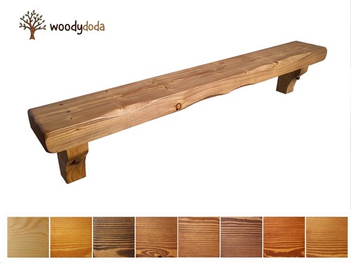 Rustic pine mantle shelf - mantle,