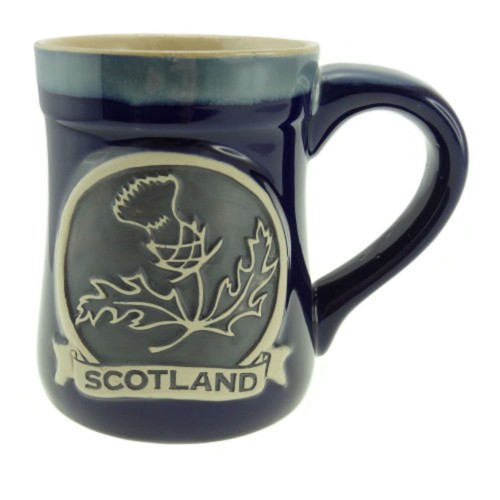 Blue stoneware mug - stoneware,